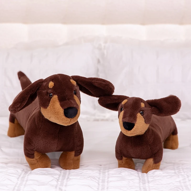 Dachshund Plush Long Pillow Brown Dog Body Pillow Animal Cartoon Body Hugging pillow Long Pillows Stuffed Home Decor