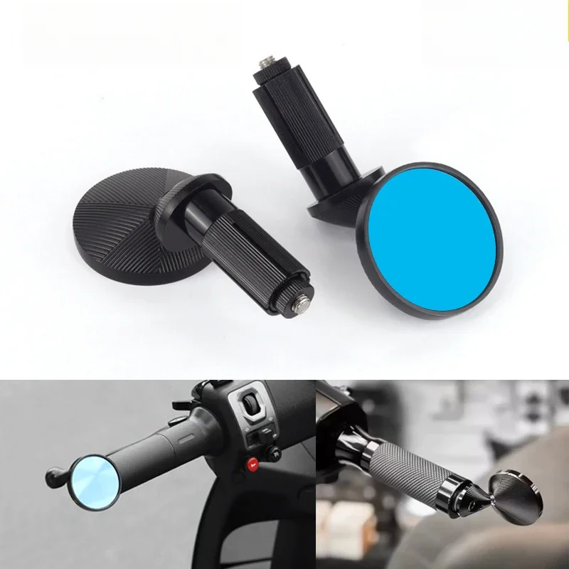 

Motocycle Handlebar mini Rearview Mirrors Moto End Motor Side Mirrors Motorcycle Cafe Racer Accessories 7/8" Handle Bar 2pcs