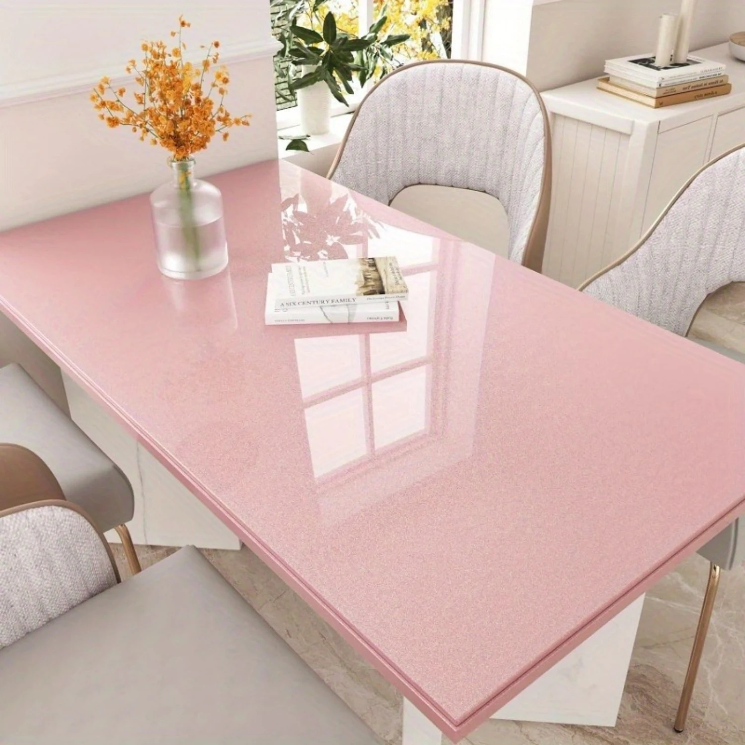 PVC Pearl Film Waterproof Wallpaper Room DIY Self-adhesive Pink/White Wardrobe Kitchen High Gloss Paste Furniture Wall Stickers