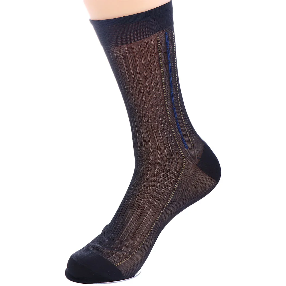 

Vintage Breathable Home For Fathers For Husbands Work Solid Color For Men Male Hosiery Men Socks Silk Socks Middle Tube Socks