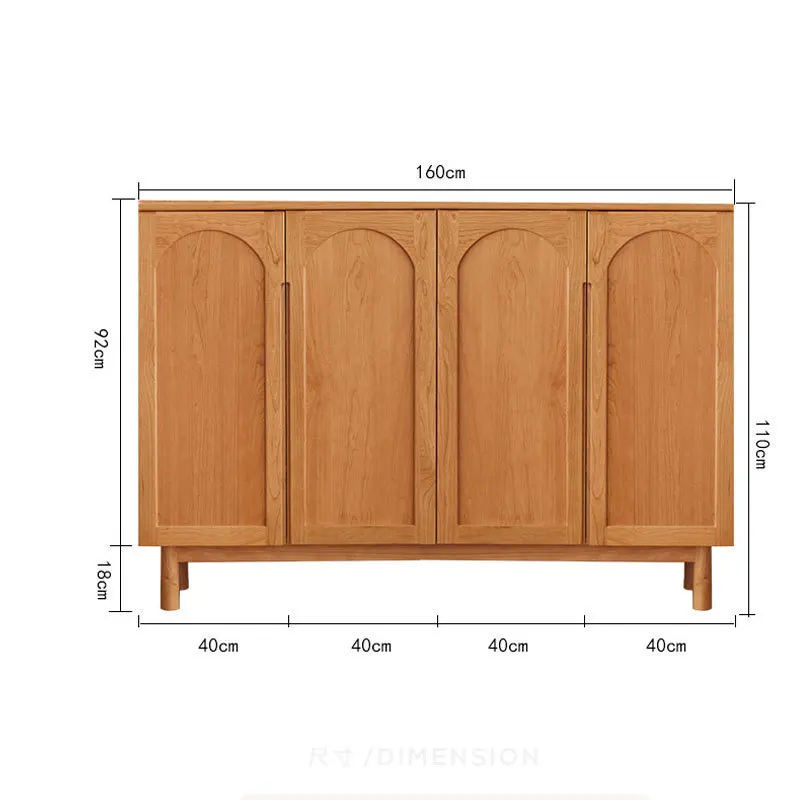 

Nordic solid wood shoe cabinet, entrance cabinet simple cherry wood retro door, household large-capacity storage cabinet locker