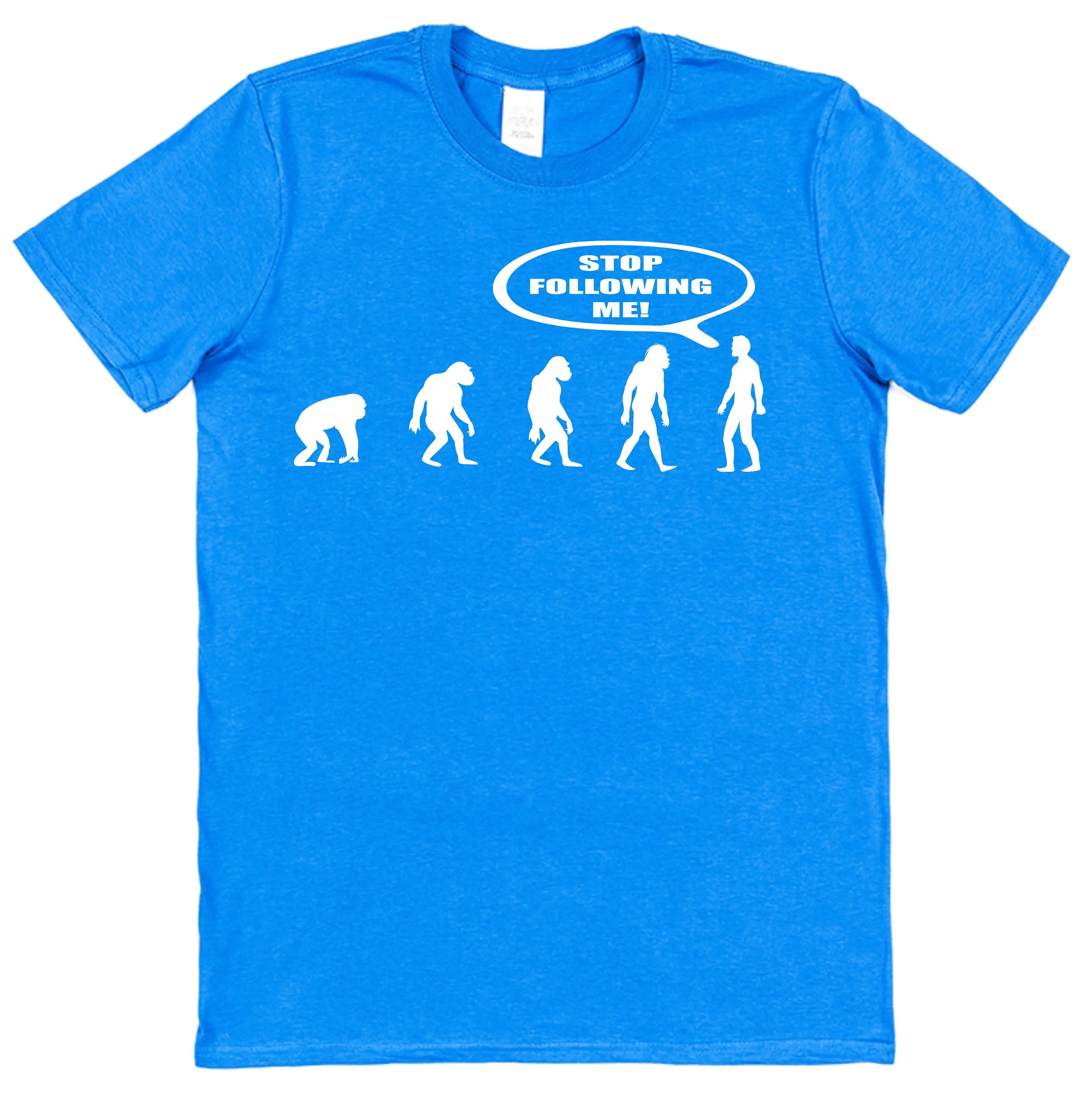 Evolution Stop Following Me Mens Funny T shirt Slogan Top Joke