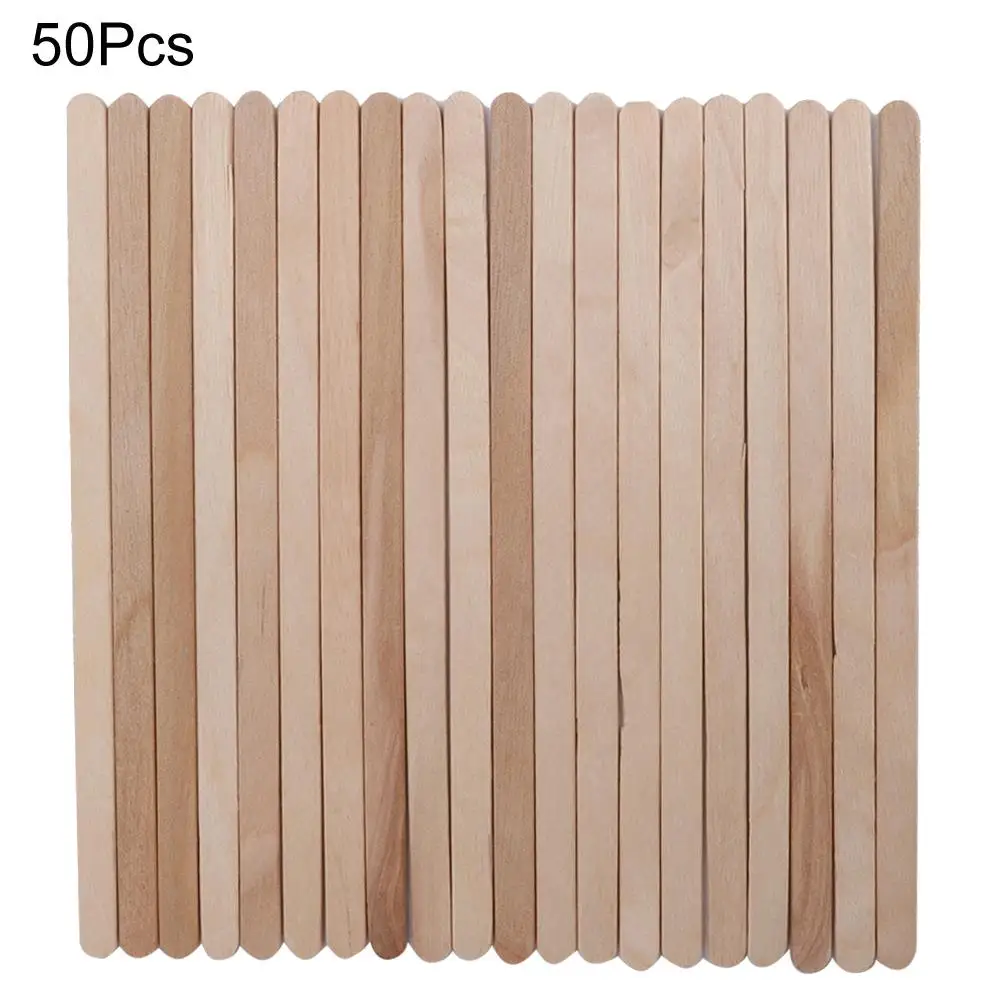 

50/100pcs Disposable Wooden Wax Applicator Stick Spatula Hair Removal Tools - Tongue Depressor Tool