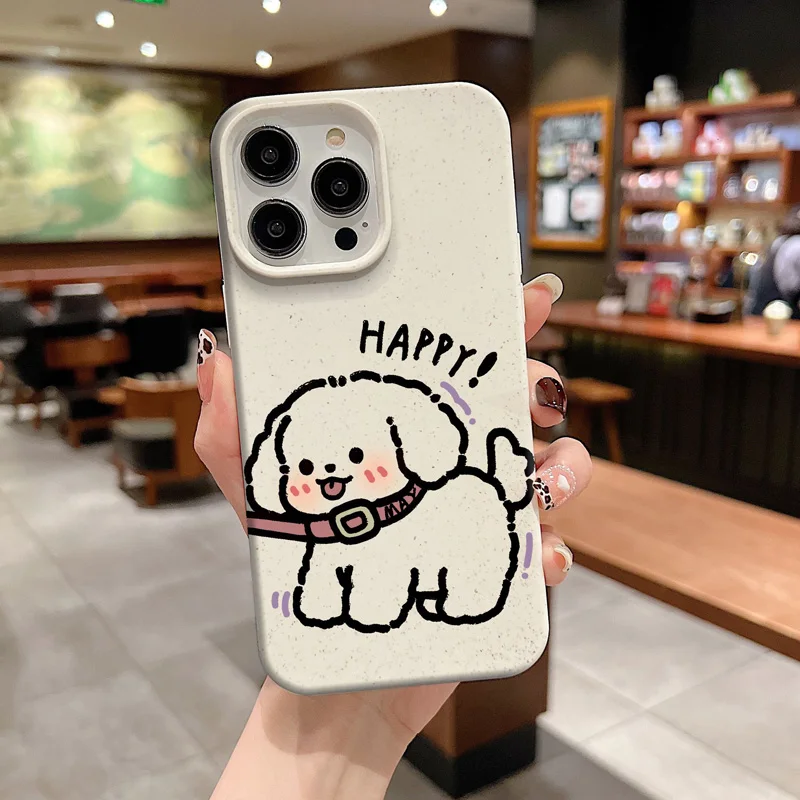 Gourde Cute Fun Puppy Cartoon patterns  Phone Case for Iphone 16 15 14 12 13 11 Pro Max IP 7 8 Plus Iphon X XS XR Xs Max