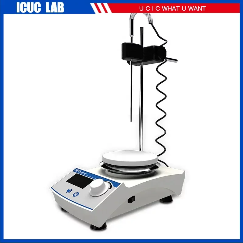 

350C Stainless Heater Hot Plate LCD Digital Magnetic Stirrer Lab Mixer Machine with Stirring Bars Time and Speed Seting HMS-205D