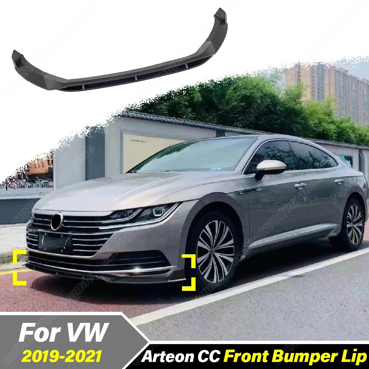 

For Volkswagen VW Arteon CC 2019 2020 2021 Front Bumper Spoiler Lip Splitter Front Surround Shovel Exterior Accessories Body Kit