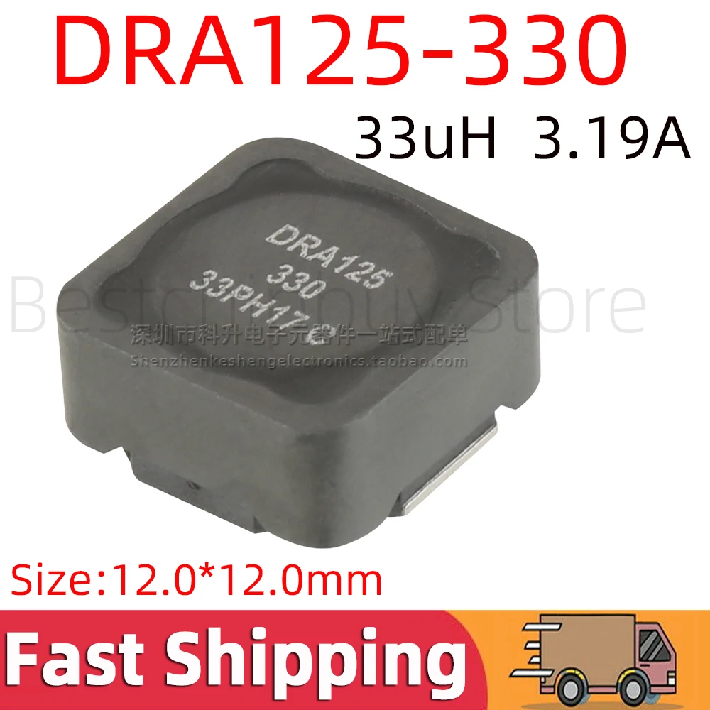 5pcs DRA125-330 DRA125 330 Molding Choke Inductance 33uH 3.19A 3A High Efficiency Shield Power Inductor Automotive Grade