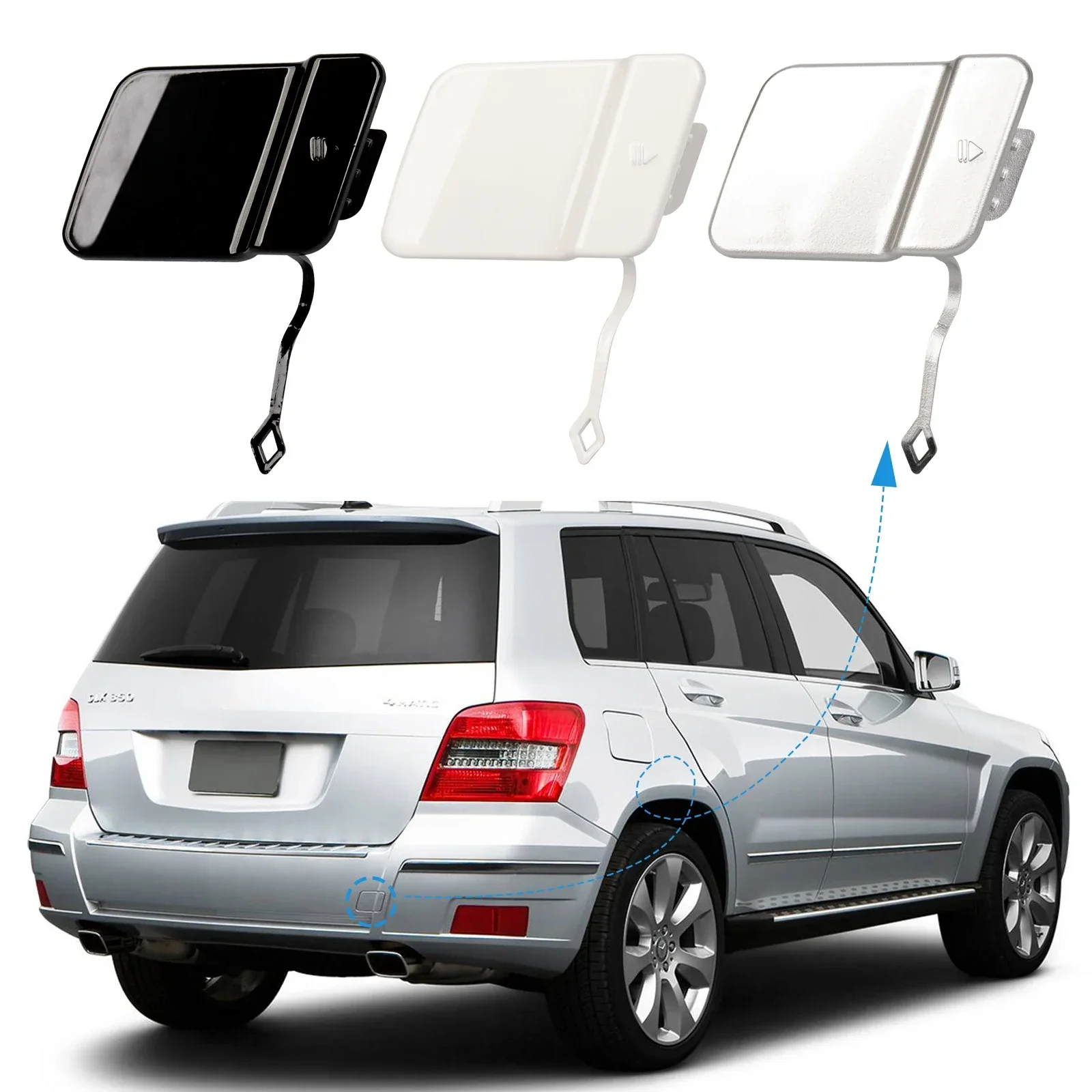 Tapa  cubierta  gancho  remolque para parachoques trasero, ojo  remolque para Merces Benz X204 GLK300 GLK350, accesori