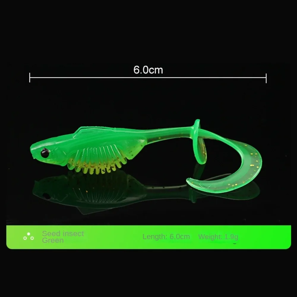 10PCS Fishing Tackle PVC Fishing Soft Lures 6.0cm 1.9g 6 Colors Artificial Lures Minnow Lures Fishing