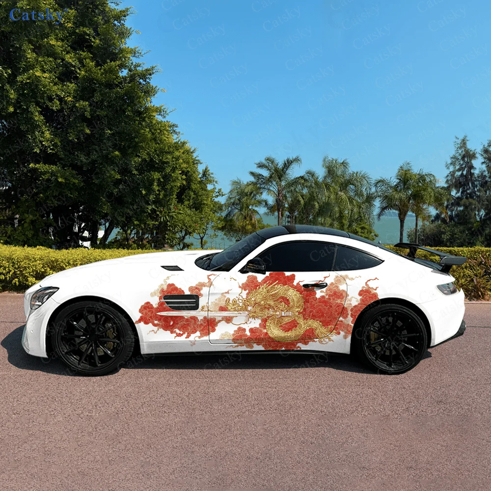 

Burning Flame Dragon Sword Car Vinyl Wraps Decal Self-adhesive PVC Sticker Suitable for Trucks SUV Decor Auto Accessories Gift