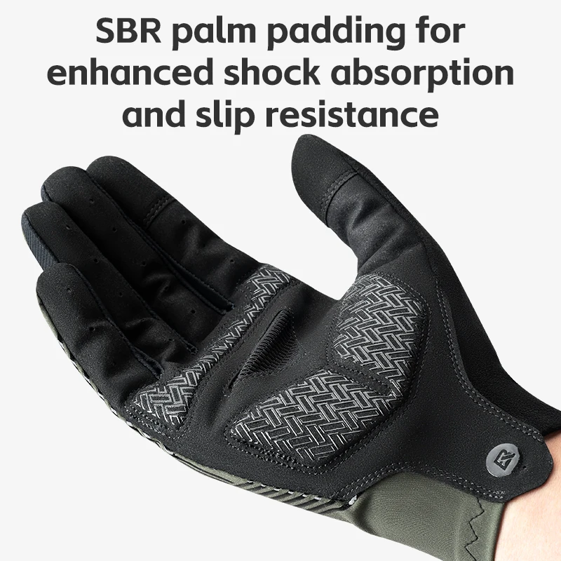 ROCKBROS Cycling Gloves Summer Spring Breathable SBR Palm Padding Non-slip Touch Screen Full Finger MTB Road Bike Riding Gloves