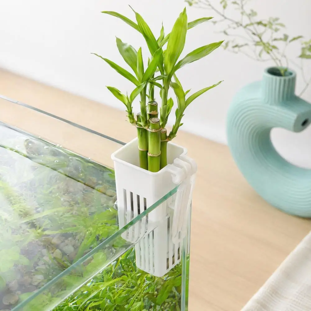 Tank Plant Container Hydroponic Cup Plant Holder Wall Mounted Aquatic Plant Pot Aquarium Planter Pot Fish Tank Decoration