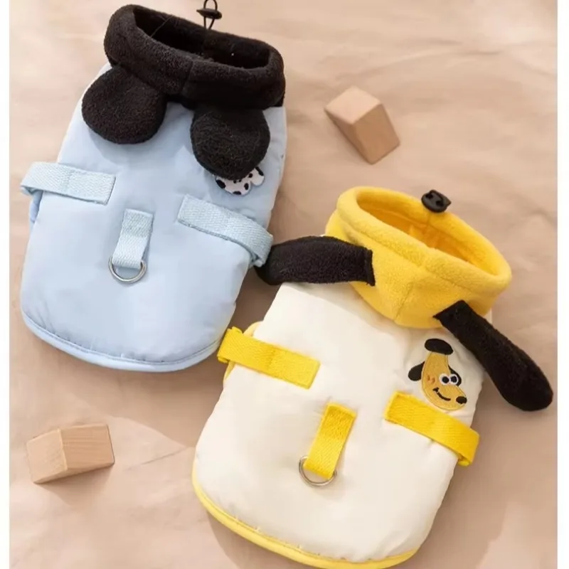 

Милое повседневное удобное пальто с хлопковой подкладкой и капюшоном, утепленная одежда для теплых собак и кошек, осень/зима