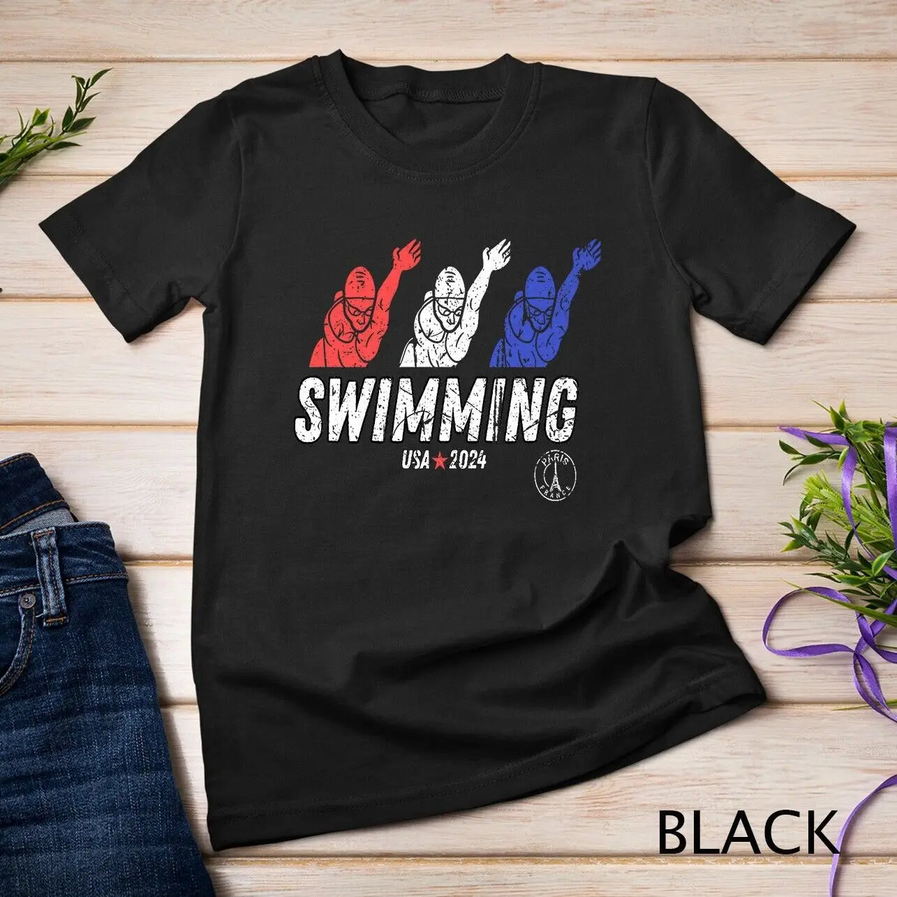 2024 Swimming Team Sports Athlete US Swim Aquatic Paris Tee Unisex T-shirt