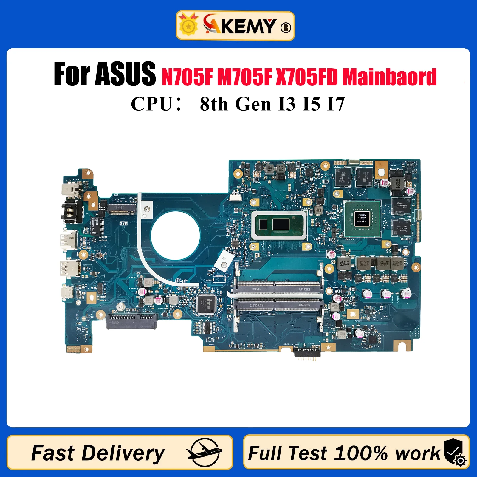 

X705FD Материнская плата для ноутбука ASUS VivoBook X705F N705F M705F X705FN Материнская плата для ноутбука с процессором I3 I5 I7 тест ОК быстрая доставка