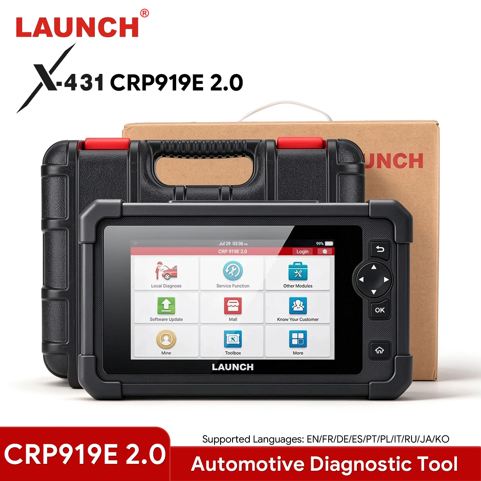 2026 LAUNCH X431 CRP919E 2.0 Automotive Diagnostic Tool Full System Scan Bi-Directional Control Active Test ECU Coding