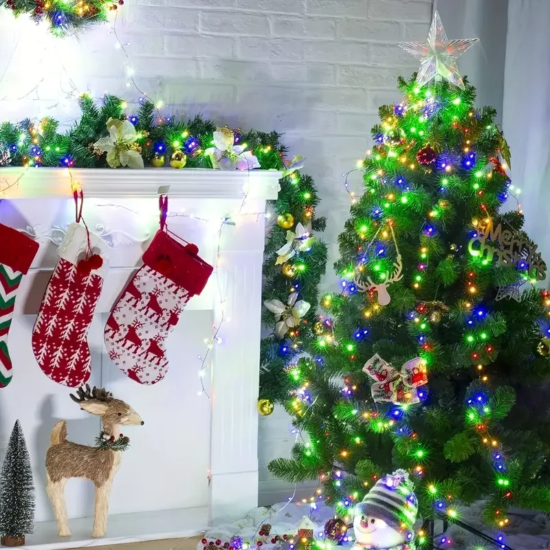 6ft/1.8m 400-LED Smart Christmas Lights Custom Text/Patterns Music Sync Remote Indoor Outdoor Holiday Decor (No Tree)