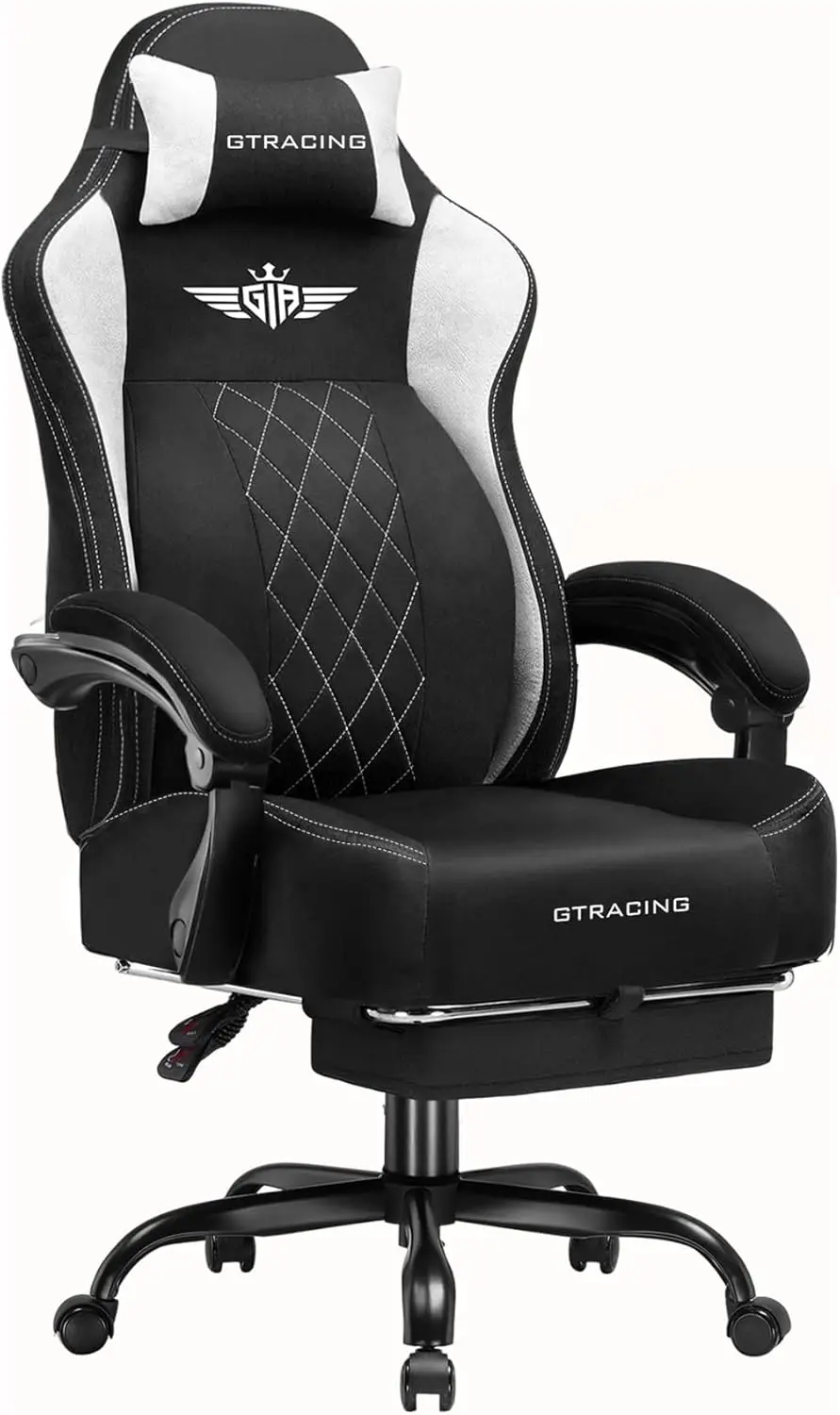 

Big and Tall Gaming Chair Breathable Fabric Computer Chair Strong Lumbar Support,Comfortable Office Chairs Pocket Spring Cushion