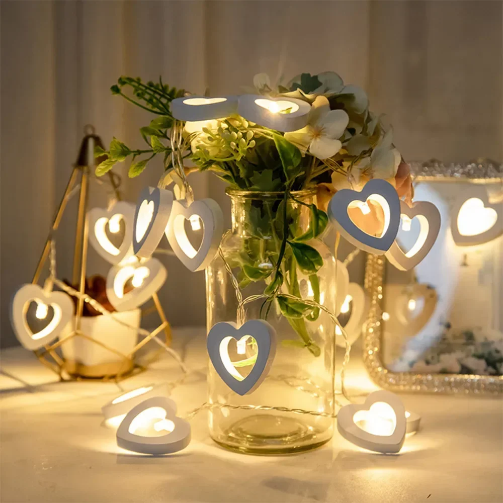 ‌Heart LED String Lights x10 - Waterproof for Outdoor Wedding/Christmas Tree/Party Decorations