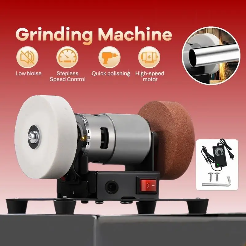 Double Grinding Head Electric Bench Grinder 100W 7 Adjustable Gears Professional Polisher for Workshop Metalworking Repair Jobs