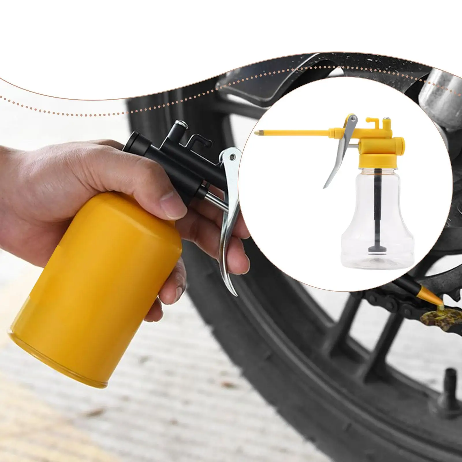 High Pressure Hand Pump Oiler Can 250ml Portable Oil Dispenser with Metal Nozzle for Garage and Maintenance