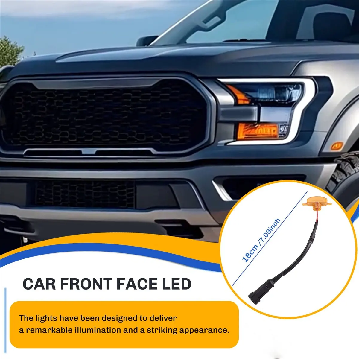 3Pcs Led Grille Lamps For Ford F150/F250 Raptor (Grille Not Included) Main in Car Light