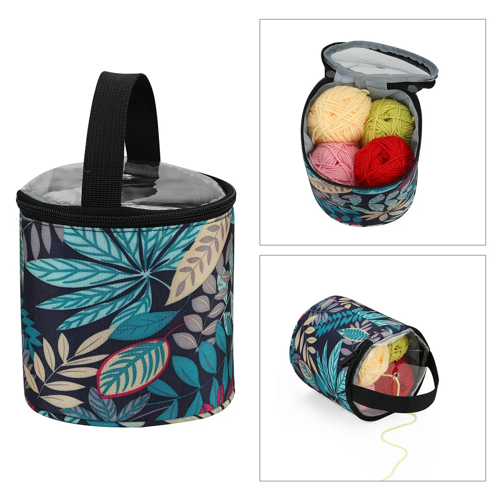 تخزين الغزل لحمل حقيبة الحياكة المحمولة للشقوق وخطافات الكروشيه