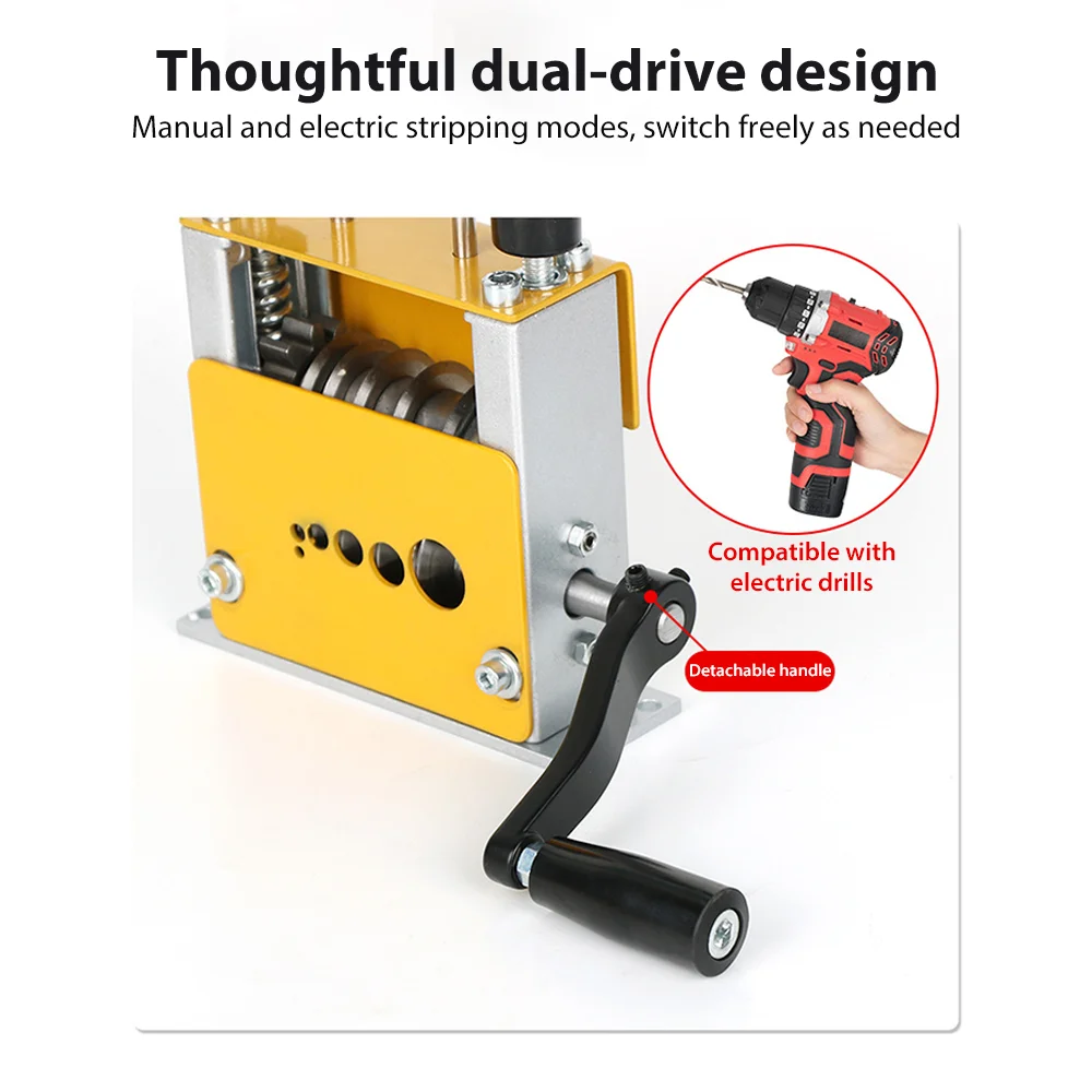 

Wire Stripper Machine Manual Wire Stripping Tool Portable Electric Drill Powered Copper Scrap Wire Peeler Hand Crank Support use