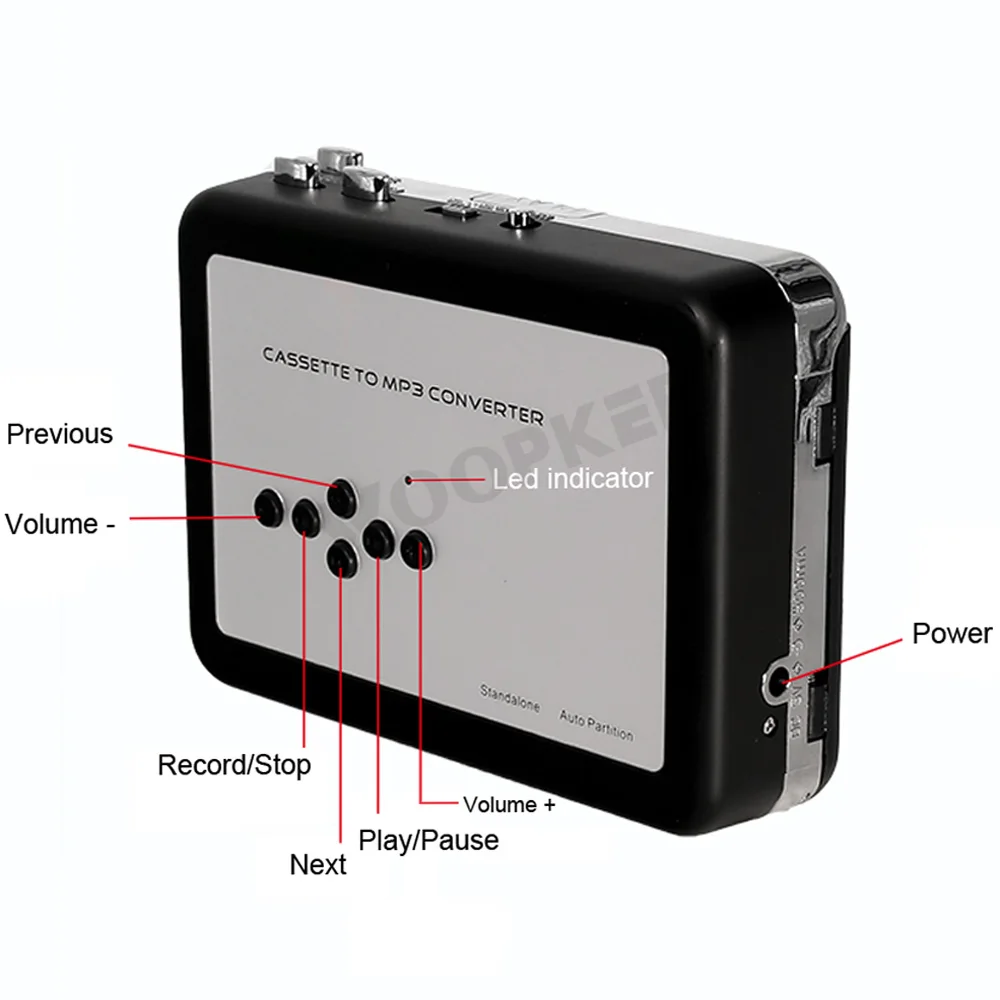 Cassette Tape Recorder Player Tapes to MP3 Digital Converter Save to USB Flash Drive Directly