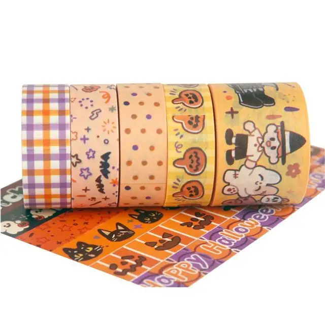 11Pcs Halloween Paper Tape DIY Diary Album Journal Scrapbooking Decoration Halloween Decorative Stickers DIY Handbook Material 6