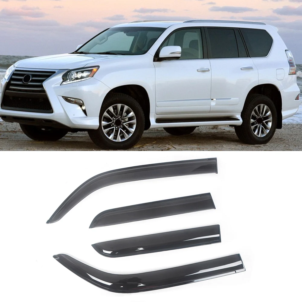 

For Lexus GX 470 J120 460 J150 2003-2016 Auto Black Car Side Window Visor Guard Vent Awnings Shelters Rain Guard Door Ventvisor