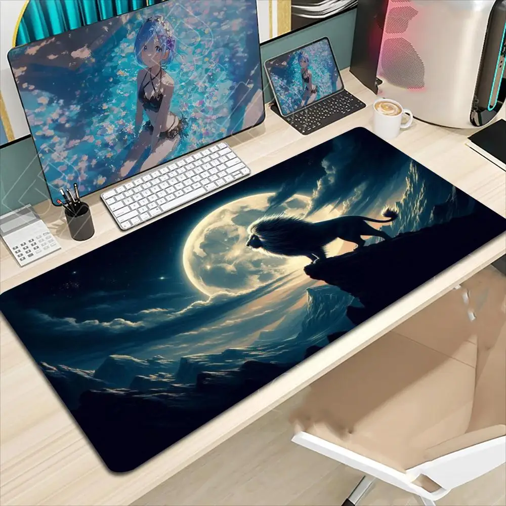 

Lion tiger Mouse Pad Mouse Pad Large Computer Office Game Table Mats Rubber Anti-slip Gaming Keyboard Mousepads Long Desk Pads