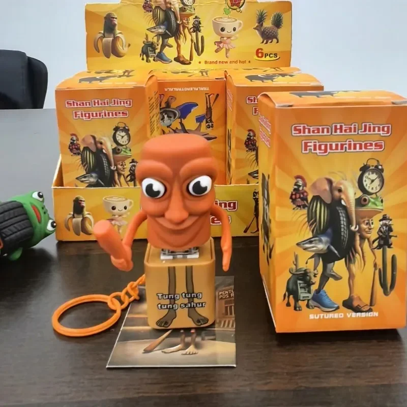 В наличии новый брелок Tralalero Tralala Tungtungtung с деревянной палочкой, мужской брелок на пуговицах со светящейся подвеской-анниме, периферийный декор, подарок