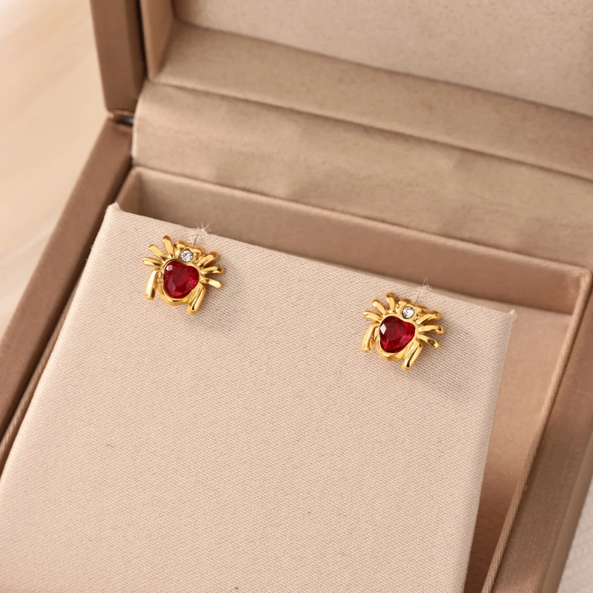 Zircon Spider Earrings For Women 18K Gold Plated Stainless Steel Spider Earring Wedding Boho Animal Jewelry Gift view 6