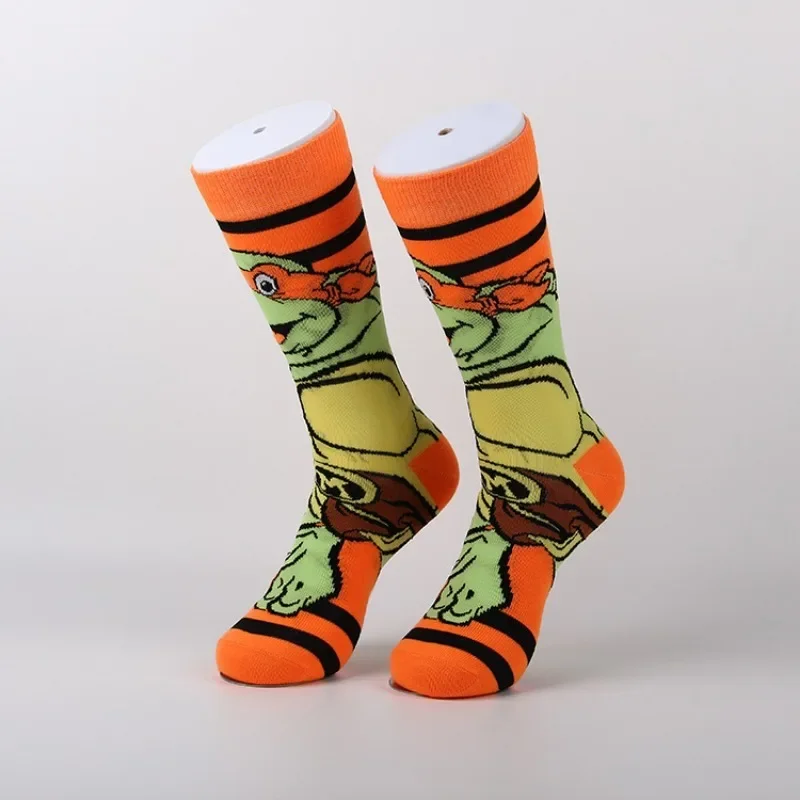 Teenage Mutant Ninja Turtles Cotton Socks TMNT Fashion Casual Sports Men\'s Socks Trendy Anime Around The Couple Socks Stockings