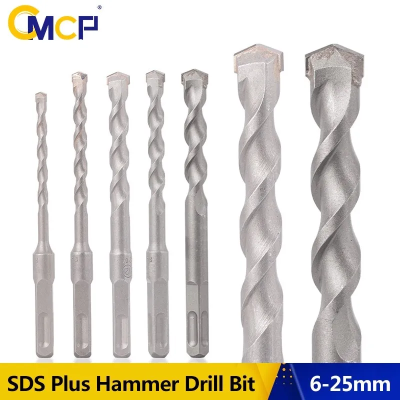 CMCP SDS Plus Drill Bit 1pc Hammer Drill Bit for Wall Concrete Brick Masonry Electric Hammer Hole Saw Drilling Tools 6-25mm