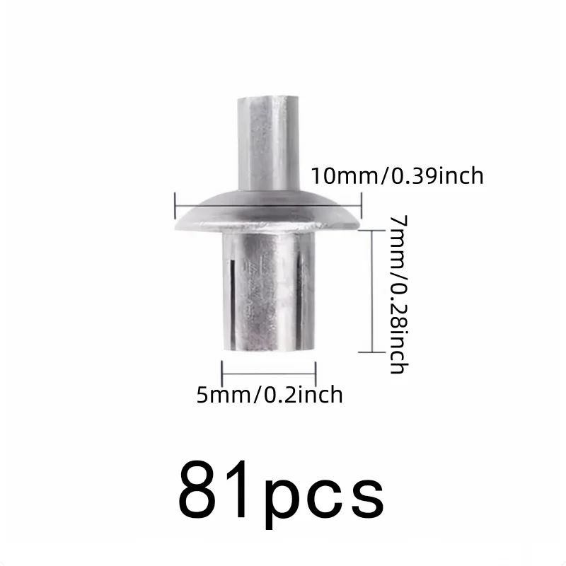 81 pcs 5*7mm Metal Drive Fasteners, No Special Tools Required, Sheet Metal Joining Daily DIY Projects