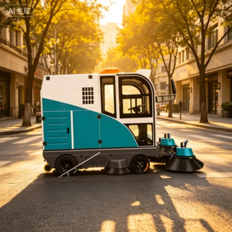 Camion de balayage de rue à haute efficacité, balayeuse de voirie électrique à fonctionnement sur batterie pour les pistes d'aéroport et les grandes surfaces