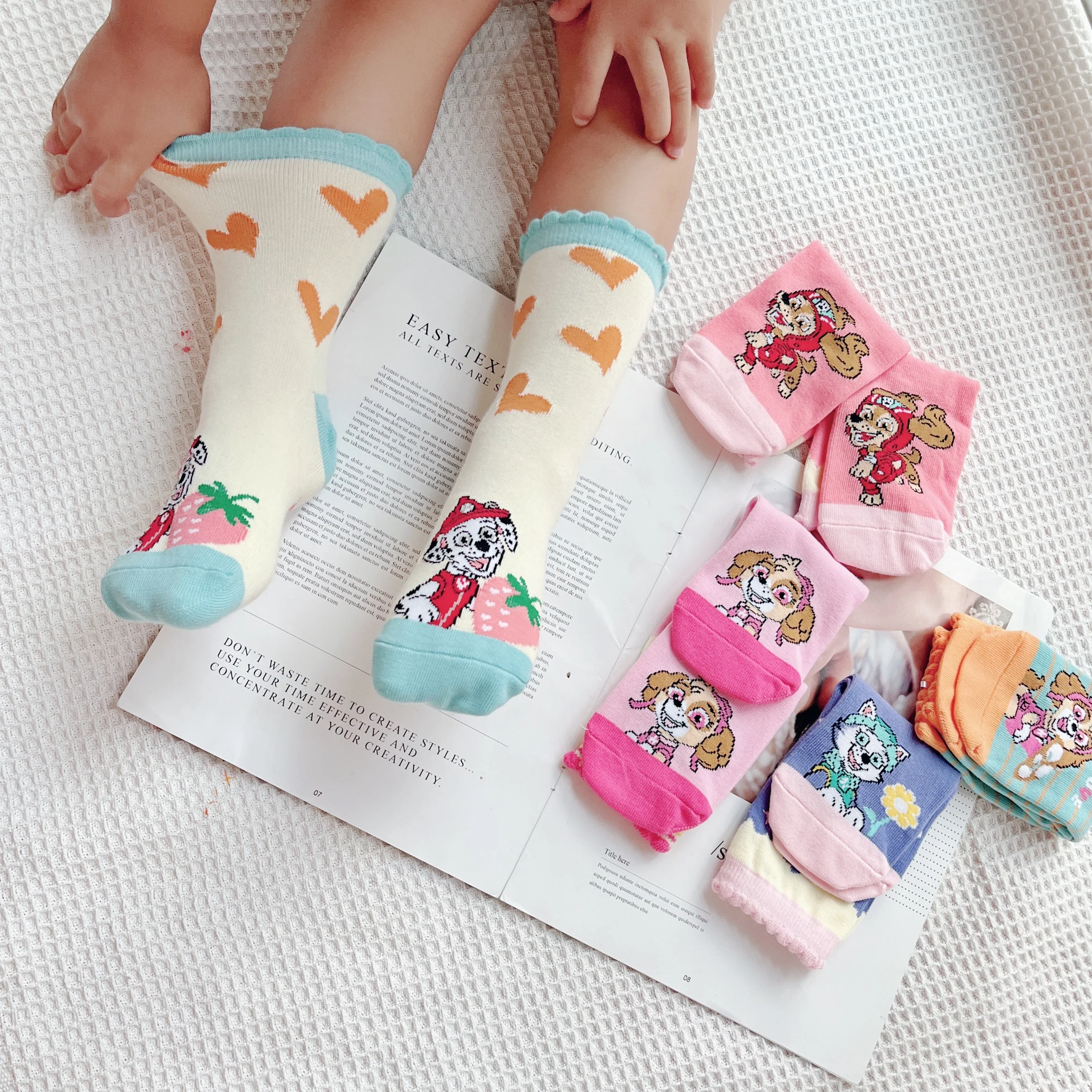 6 pezzi = 3 paia 100% genuino Paw patrol Baby cotton sock bambini primavera autunno calzini chase skye bambini regalo di compleanno per età 3-8Y