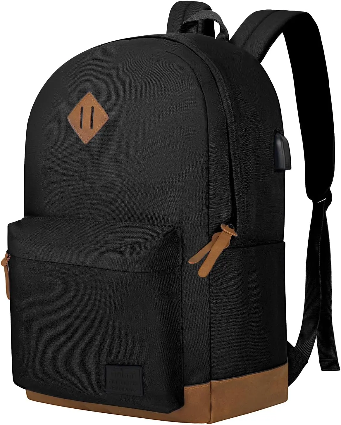 Goloni Backpack for Men Women,Travel Laptop Backpack, Water Resistant 17.3 Inch USB Charging Backpack, Large Capacity Work Commute Bag,Black
