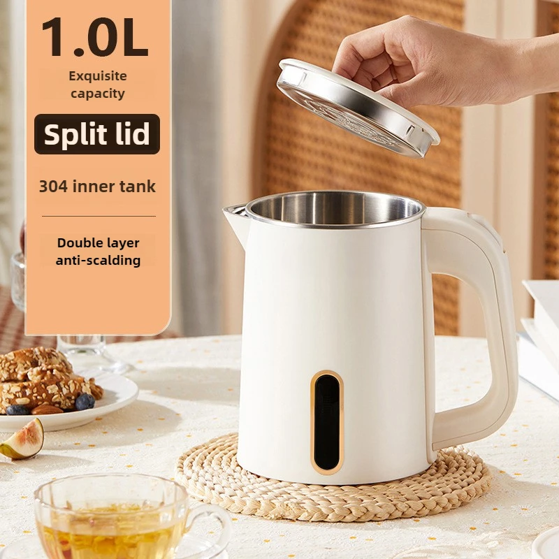 1.0L Mini Electric Kettle Small Capacity 304 Stainless Steel Teapot Hotel Dormitory Kettle Portable Travel Boil Water Pot 220V