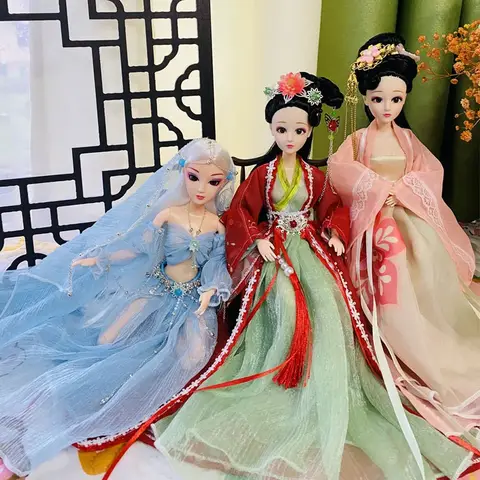 New Chinese Style 30cm Doll Full Set Multi Joint Movable Doll Girl Toys Gift Birthday and Christmas Gifts