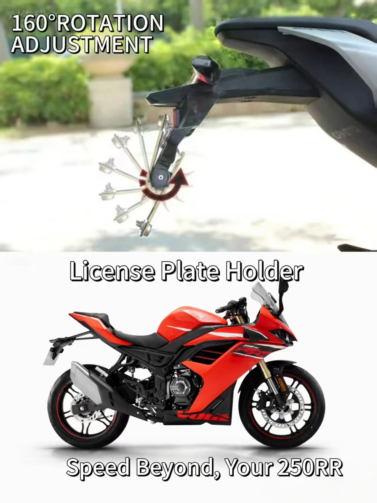 

Для CFMOTOWuji 250, регулируемый кнопочный переключатель номерного знака премиум-класса, кронштейн для номерного знака без усилий, рамка для номерного знака