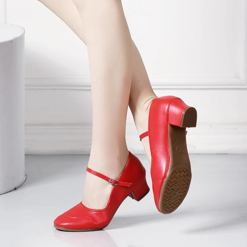 Dance Shoes for Woman Girls Ladies Latin Ballroom Modern Salsa Practise Dancing Shoes Closed Toe Square Dance Soft Rubber Sole