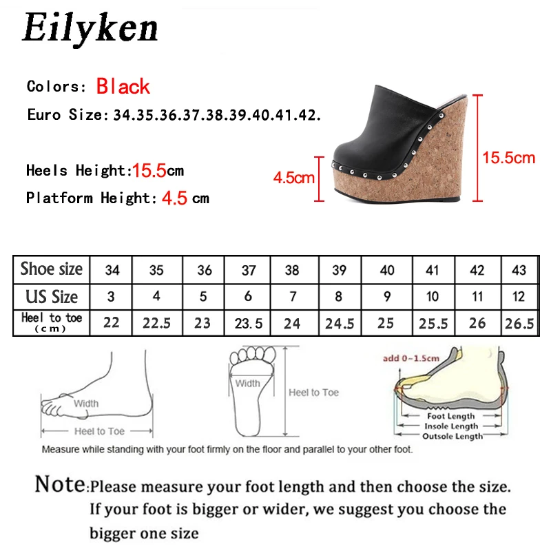 Eilyken Brand GLADIATOR Rivet Platform Wedges Woman Slippers Fashion High Heels Sandals Summer Pumps Shoes