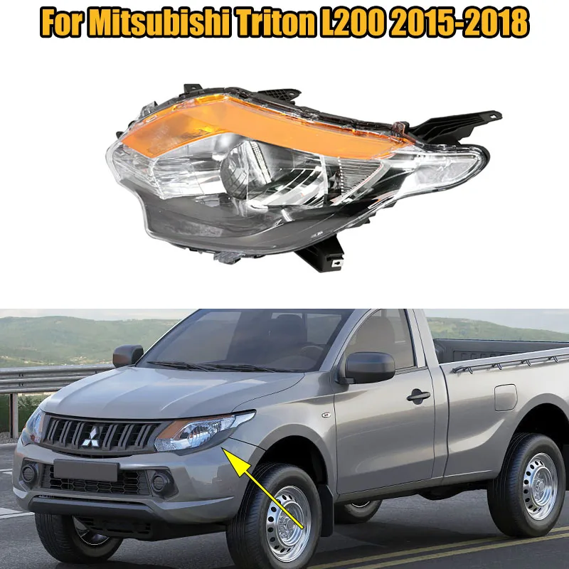 

For Mitsubishi Triton L200 2015 2016 2017 2018 Front Bumper Headlight Auto Head Light Driving Light Turn Signal Lamp Assembly