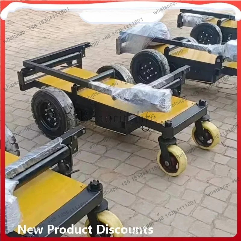 Electric four-wheel construction site pull trolley Electric pull glass folding truck Transport trolley