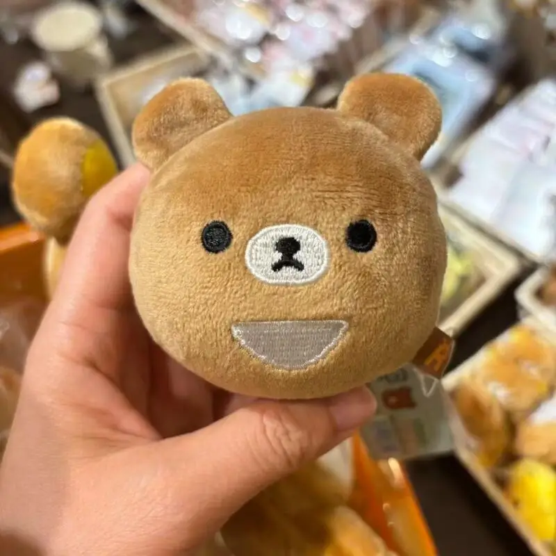 かわいい日本のリラックマぬいぐるみピンチボール、ゆっくり戻るクリエイティブなストレス解消おもちゃ、バックパックチャーム、漫画ふわふわキーホルダーギフト ﻿