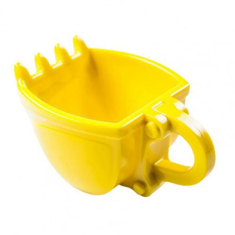 Escavadeira Bucket Mold Cup, Caneca De Café, Água Beber, Chá, Copos De Cozinha, Amarelo, 330ml, 1Pc