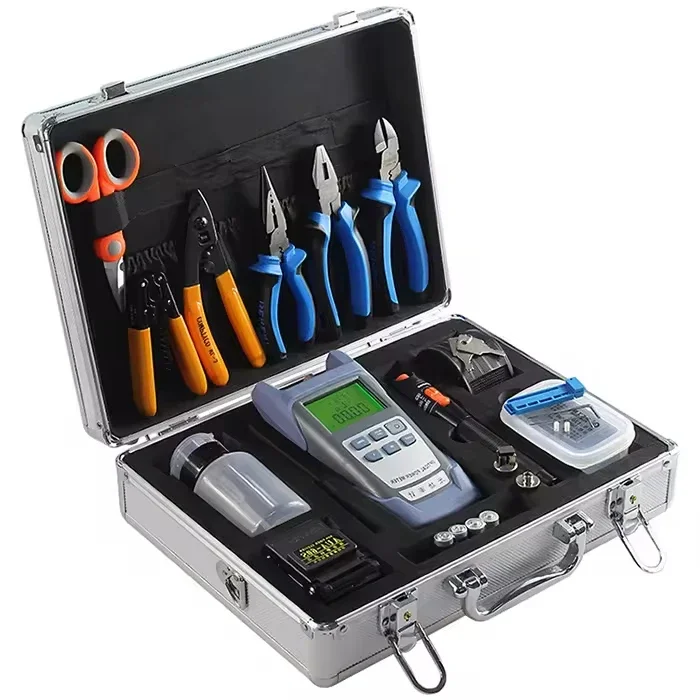 

Best Selling Fiber Optic Ftth Tool Kit Equipment Cable With Fiber Cleaver OPM 10km VFL With Complete Toolbox Set Tool Kits